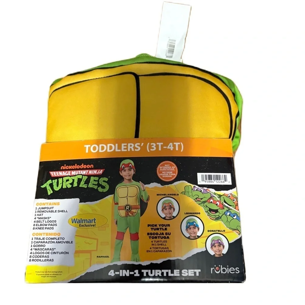 Nickelodeon TMNT Toddler Costume Raphael Teenage Mutant Ninja Turtles 3T 4T NEW